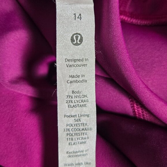 Lululemon Wunder Train High-Rise Short 6" - 14 Magenta Purple - Picture 6 of 7